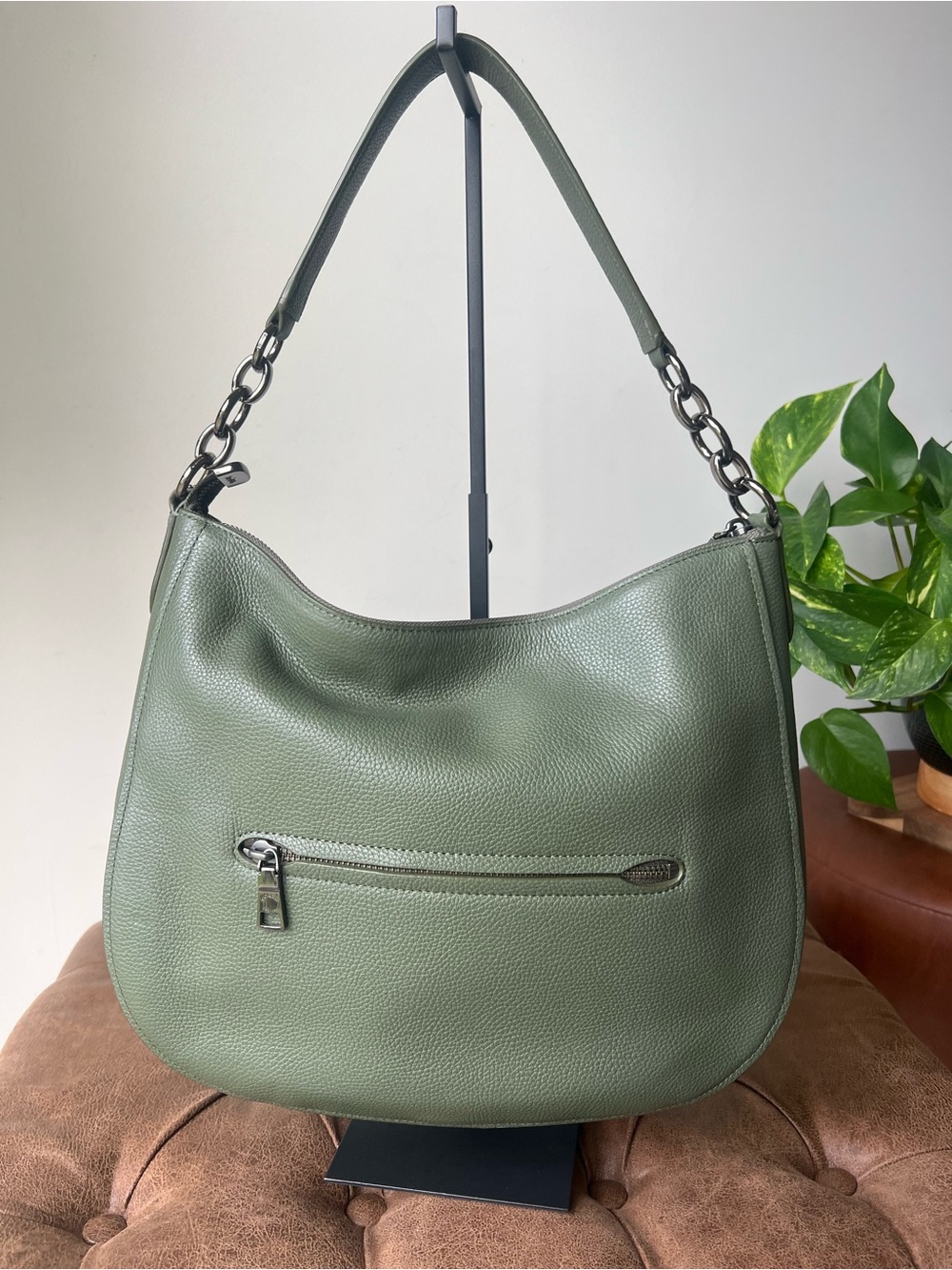Coach Pebbled Leather Hobo Bag in Olive Surplus Green Style F33000 - Picture 4 of 14